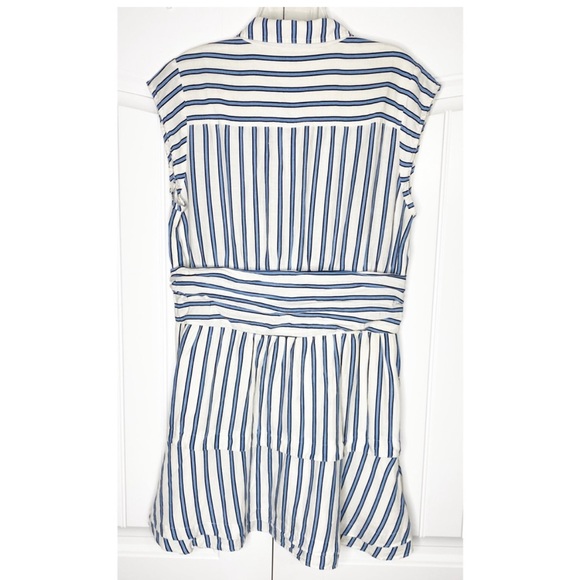 Derek Lam 10 Crosby Blue White Striped Shirt Dress 14 - Picture 8 of 8